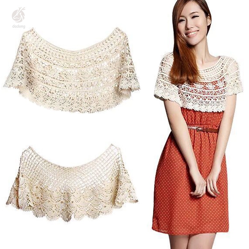 Áo Choàng Đan Móc Ren Xuyên Thấu Dáng Ngắn Phong Cách Cổ Điển Cho Nữ | BigBuy360 - bigbuy360.vn