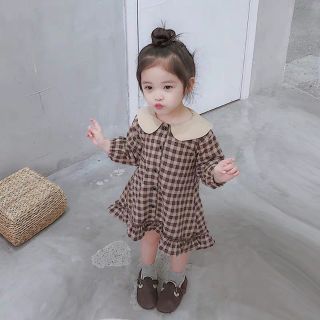 Váy công chúa sọc ca rô bé gái