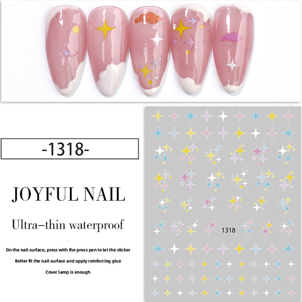 1 Nhãn Dán Trang Trí Móng Tay Nghệ Thuật Tự Dính Hình Đám Mây/Ngôi Sao Thời Trang Mùa Hè Mới
