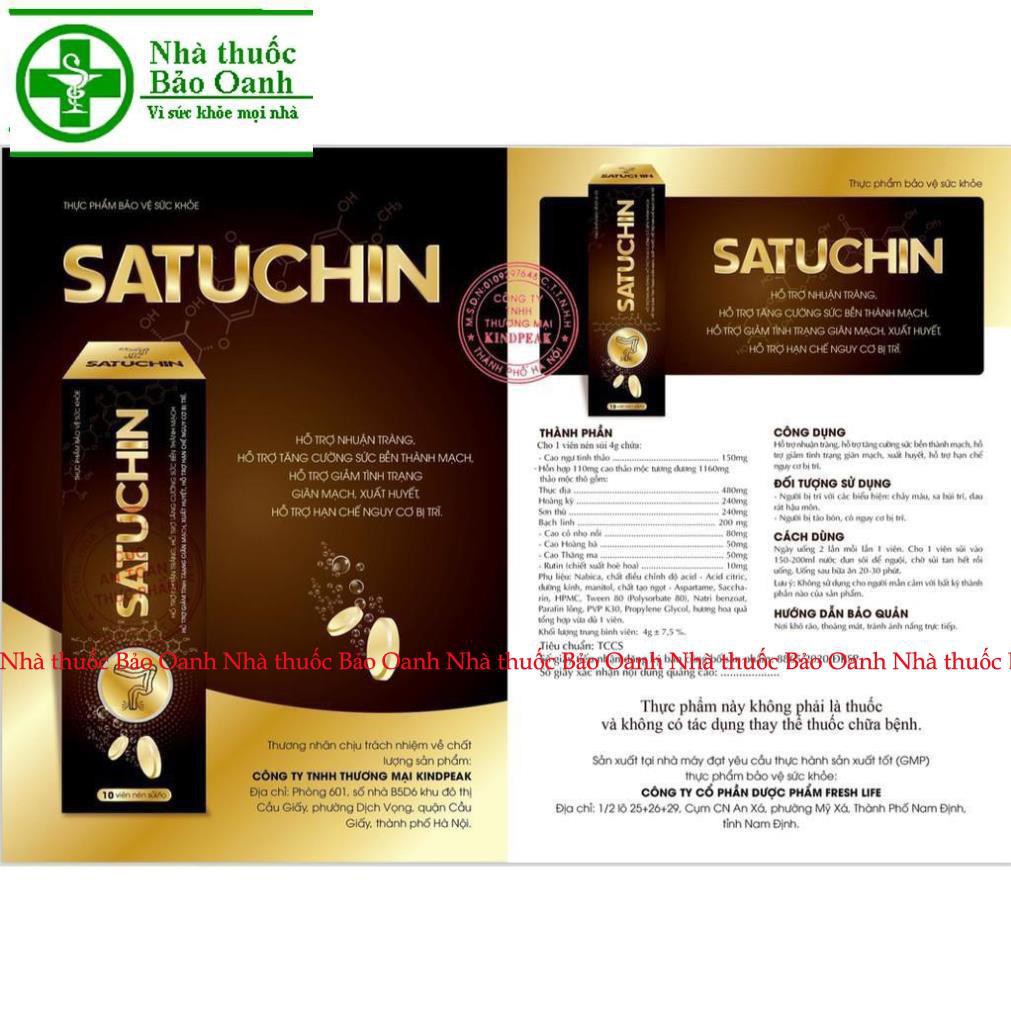 Satuchin - Viên Sủi Tiêu Trĩ ( CHÍNH HÃNG) HỘP 3 TYP MỖI TYP 10 VIÊN