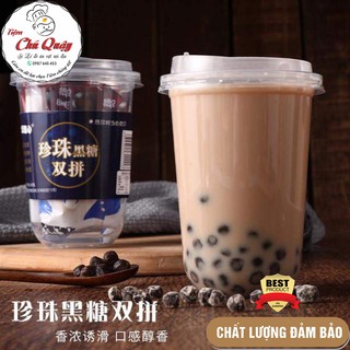 TRÀ SỮA Trân Châu Đường Đen - Trà Sữa Tự Pha Qicai - Ly 300ml - Đồ ăn vặt nội địa [Tiệm Chú Quậy]