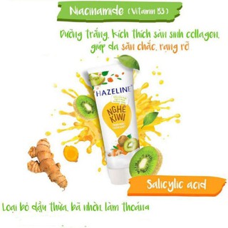 50 gr - Sữa rữa mặt Hazeline Nghệ Kiwi Ngừa Mụn Sáng Da