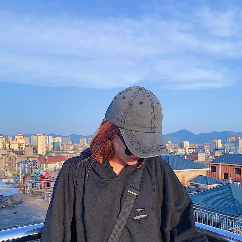 Mũ lưỡi trai denim cong phong cách Hàn Quốc thời trang xuân hè đơn giản dành cho cả nam và nữ
