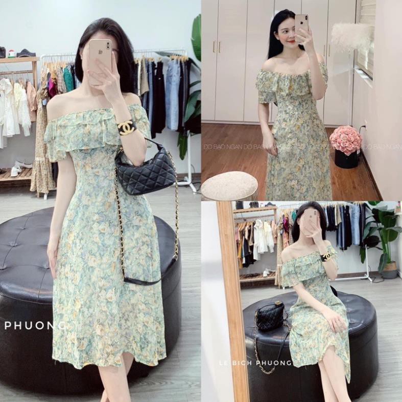 Đầm váy nữ xoè dài đi dự tiệc , Đầm maxi hoa trể vai hàng cao cấp | BigBuy360 - bigbuy360.vn