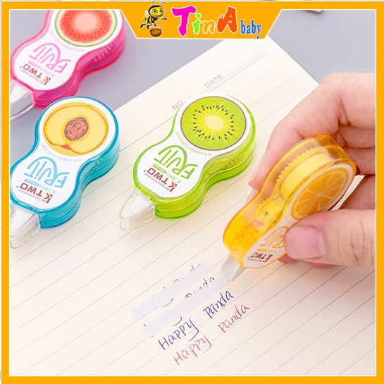 Bút xóa kéo hoa quả siêu xinh xắn tiện dụng mini cho học sinh và các bạn văn phòng E414