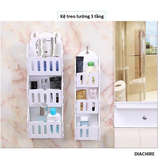 Kệ Nhà Tắm Treo Tường 3 Tầng - Kệ Để Đồ Dùng Học Tập, Cá Nhân Không Cần Khoan Tường