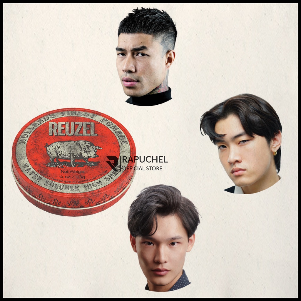 Sáp vuốt tóc nam Reuzel Red Pomade chính hãng gốc dầu giữ nếp cao cấp Rapuchel Store RR01