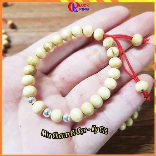 Vòng tay dâu tằm cho bé sơ sinh mix bi bạc đem lại bình an may mắn tránh gió đổ mồ hôi trộm - Luck Ring
