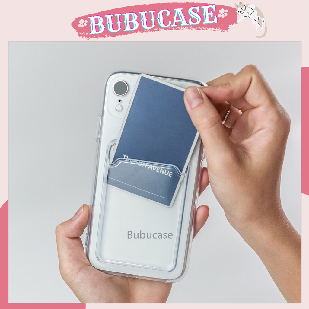 Ốp Dẻo Trong Suốt Kèm Ngăn Đựng Thẻ Dành Cho Iphone - Full dòng - Hàng Loại 1 Dày Dặn