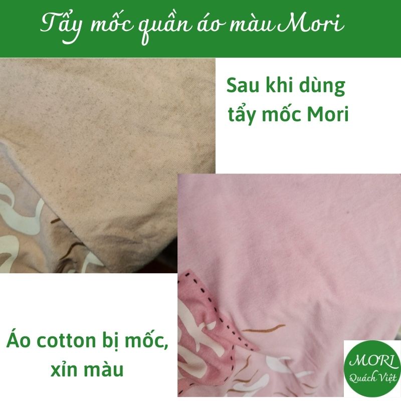 Tẩy mốc quần áo màu MORI, TẨY SẠCH MỐC trên quần áo mà không làm phai màu