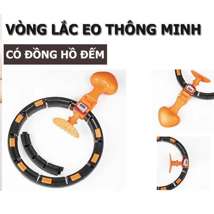 Vòng Lắc Giảm Eo Hula  - Vòng Lắc Bụng Tập Eo Đốt Mỡ Thông Minh Cao Cấp Có Đồng Hồ Đếm Vòng