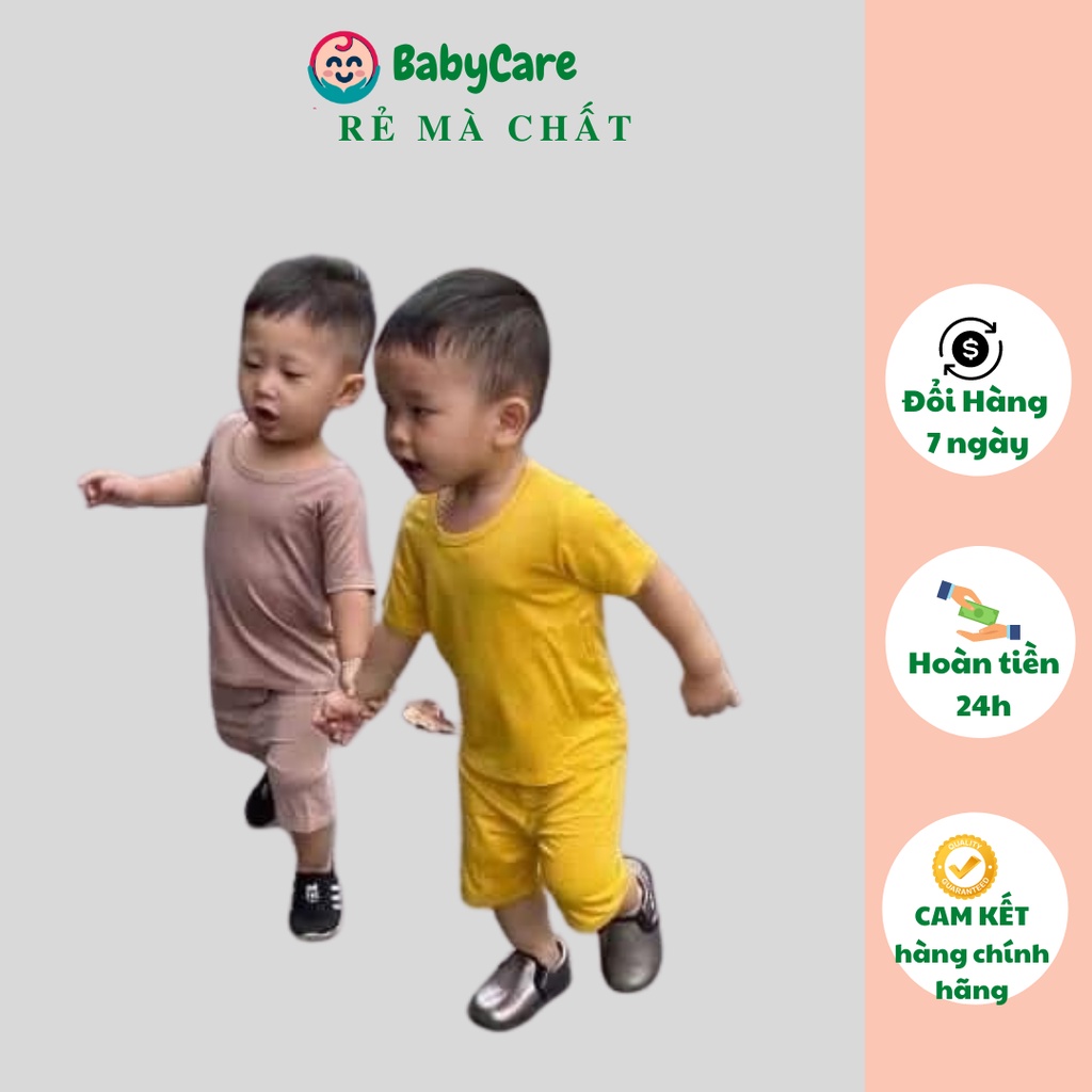 Đồ Bộ Bé Gái, Bé Trai Minky Mom Vải Thun Lạnh Trơn, Bộ Quần Áo Cộc Tay Cho Bé Mặc Hè Thoáng Mát từ 5-18kg