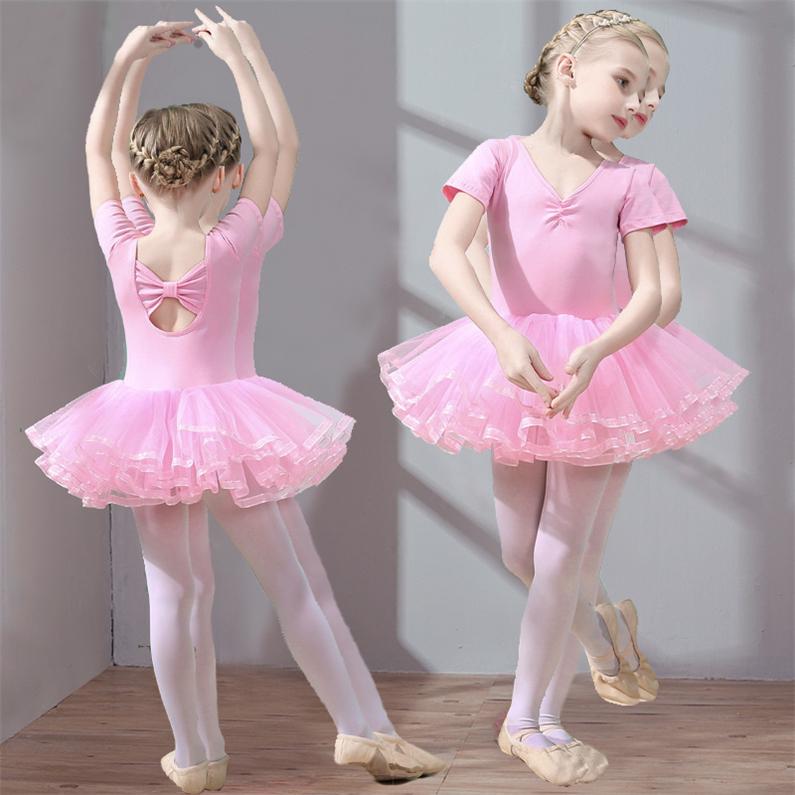 Đầm múa ba lê ngắn tay xinh xắn dành cho bé gái