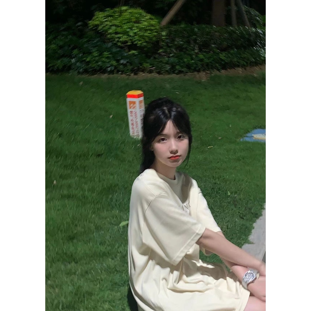 NRVP Áo Thun Nữ Oversize Cổ Tròn Thời Trang Hàn Quốc