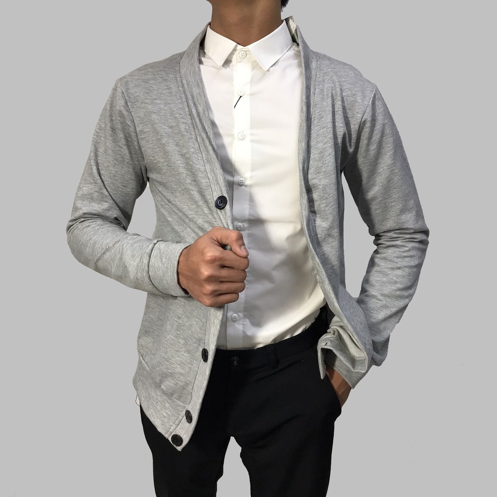 Áo cardigan nam KING cổ V mỏng dáng ôm kiểu Hàn Quốc ( K125 )