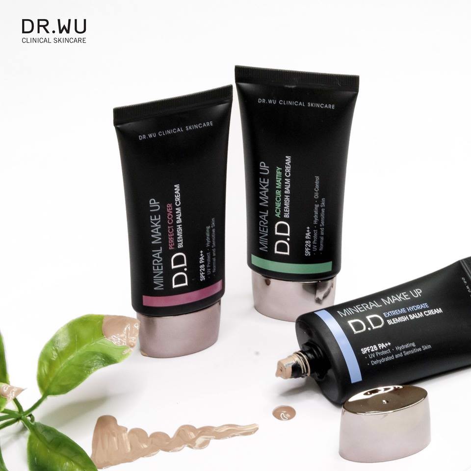 [Dr.Wu] Kem nền cao cấp D.D Mineral Make Up SPF28 PA++ kèm mút tán (date ngắn 2021)
