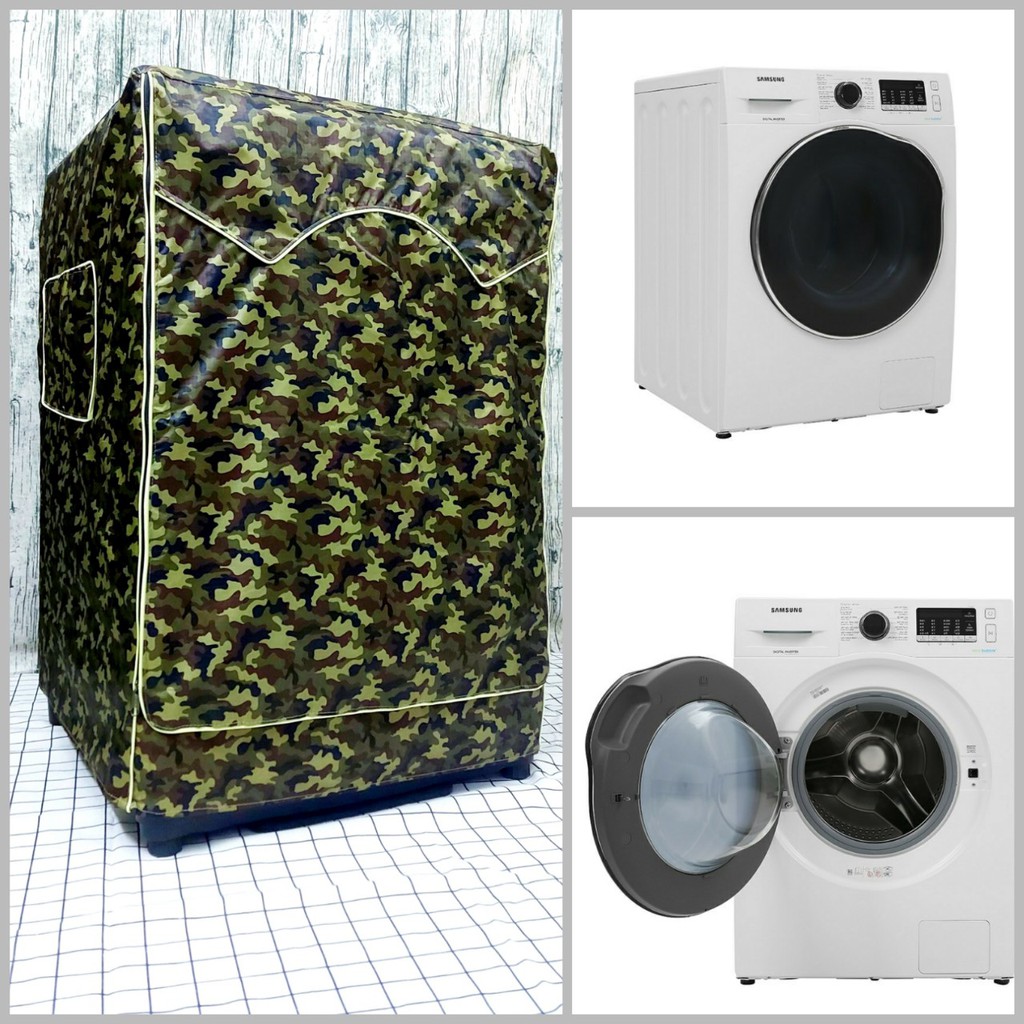Vỏ bọc máy giặt, máy sấy cửa ngang, chất liệu vải dù cao cấp (mẫu rằn ri)