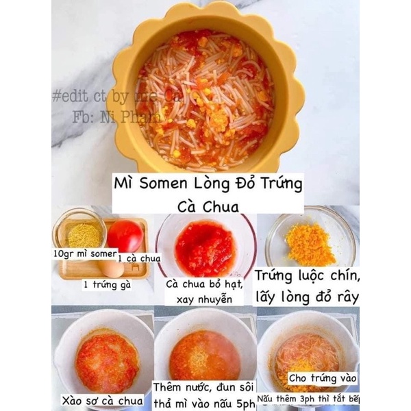 Mì Somen  Hakubaku tách muối ăn dặm cho bé từ 5 tháng