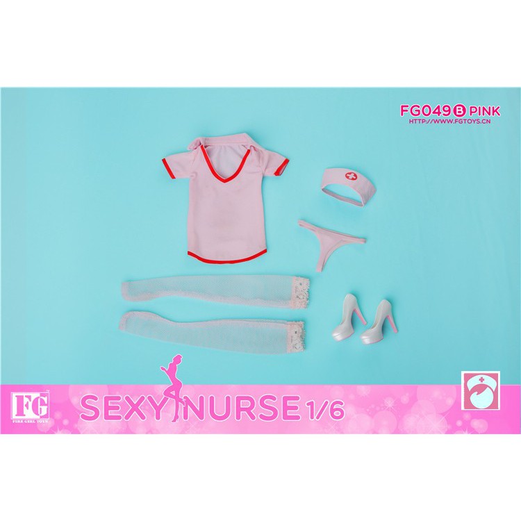 Set Quần Áo Mô hình Nữ FG049 Sexy Nurse Suit tỉ lệ 1/6 - Chính hãng Fire Girl Toys