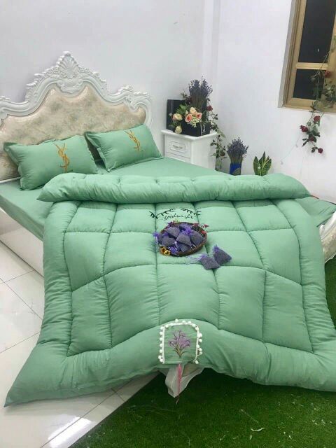 Bộ chăn ga gối phao đũi huong hoa Lavender