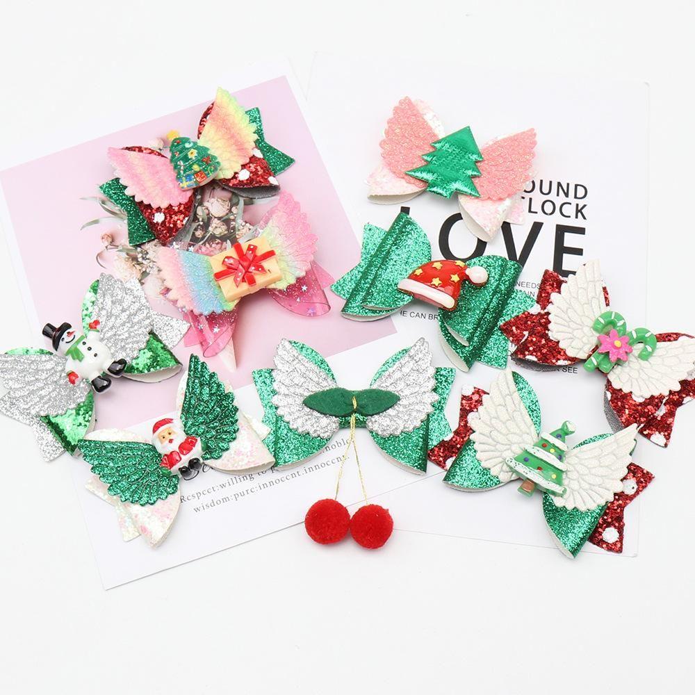 Kẹp Tóc Nơ Hình Ông Già Noel / Tuần Lộc Thời Trang Cho Bé Gái