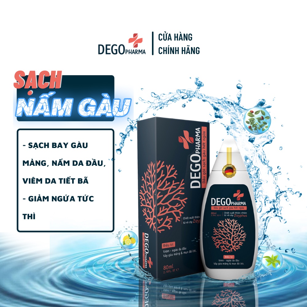 Dầu Gội Đầu DEGO PHARMA 80ml - Dứt Điểm Gàu Ngứa & Nấm Da Đầu