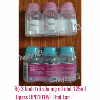 Bộ 3 bình trữ sữa mẹ cổ nhỏ 125ml Upass UP0101W - Thái Lan