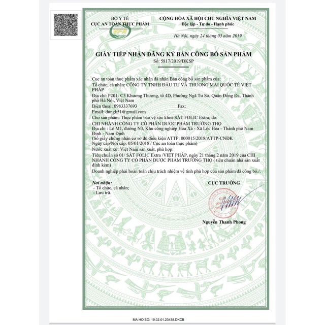Sắt Folic Extra bổ sung sắt