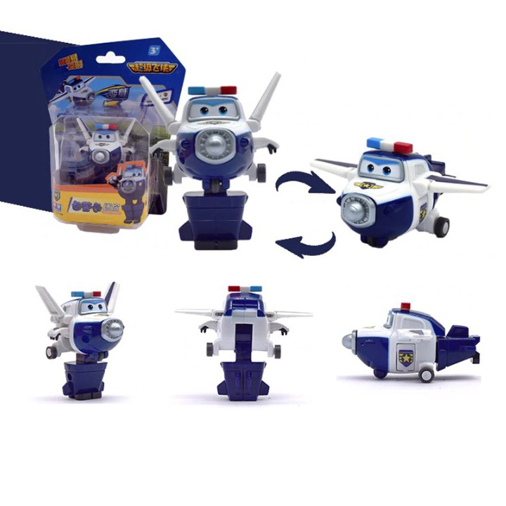 Mô hình máy bay cảnh sát paul mini đồ chơi trẻ em super wings đội bay siêu đẳng