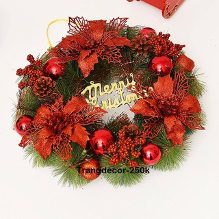 Vòng nguyệt quế noel decor xinh yêu