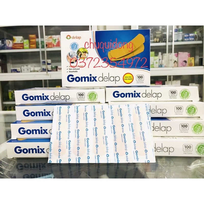 Băng cá nhân Gomix delap hộp 100miếng