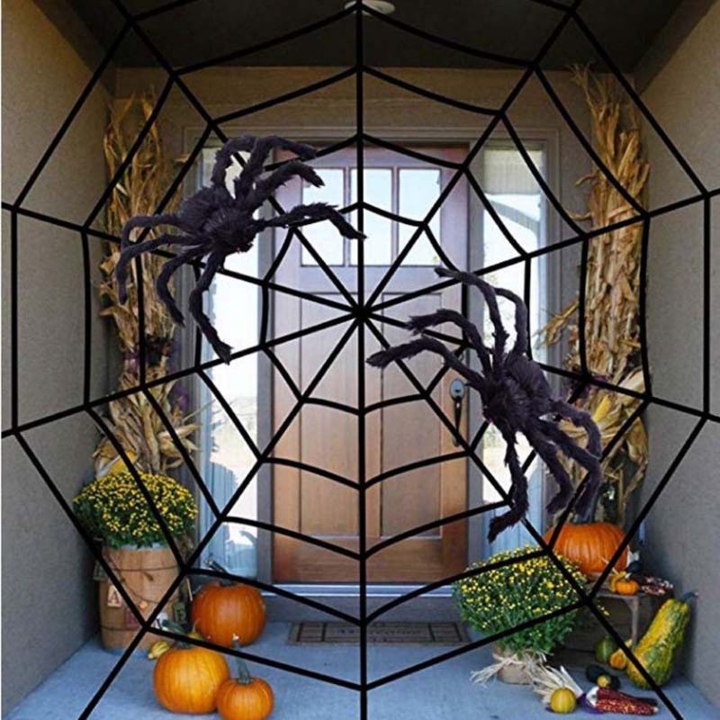 Nhện lông khổng lồ, mạng nhện...trang trí Halloween