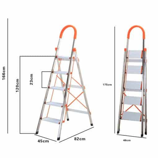 Thang nhôm ghế gia đình NiNDA 4 bậc, 5 bậc, 6 bậc chính hãng