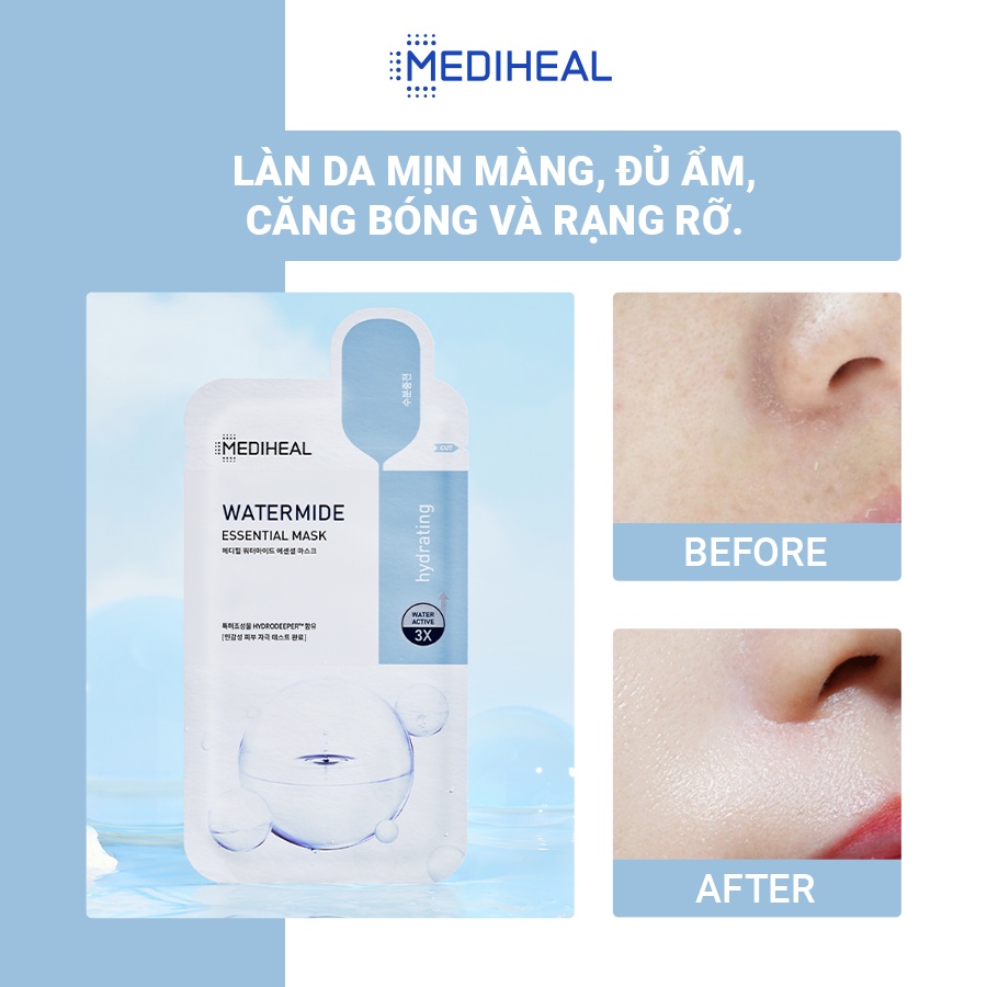 Mặt Nạ Cấp Nước Dưỡng Ẩm Cho Làn Da Khô Ráp Mediheal Watermide Essential Mask ver 2022 24ml