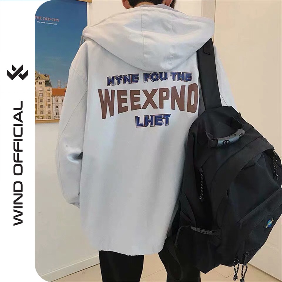 Áo khoác dù WIND unisex form rộng WEEKEND nam nữ oversize phong cách ulzzang