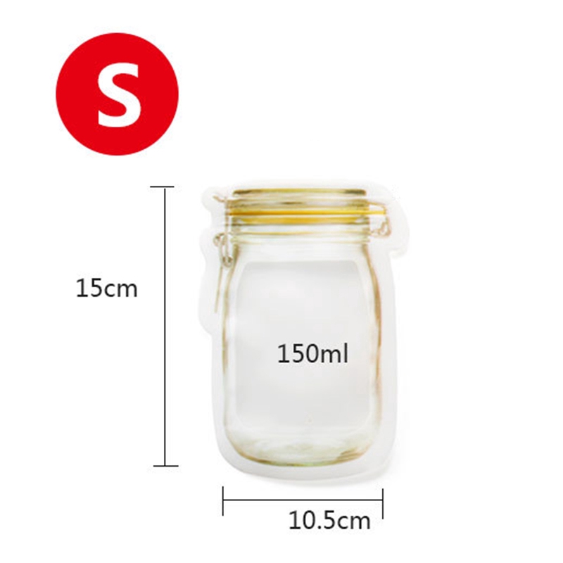 【YKN】3/4PCS  Mason Jar Pattern Food Saver Storage Bags Set kitchen organizer Food storage Bags