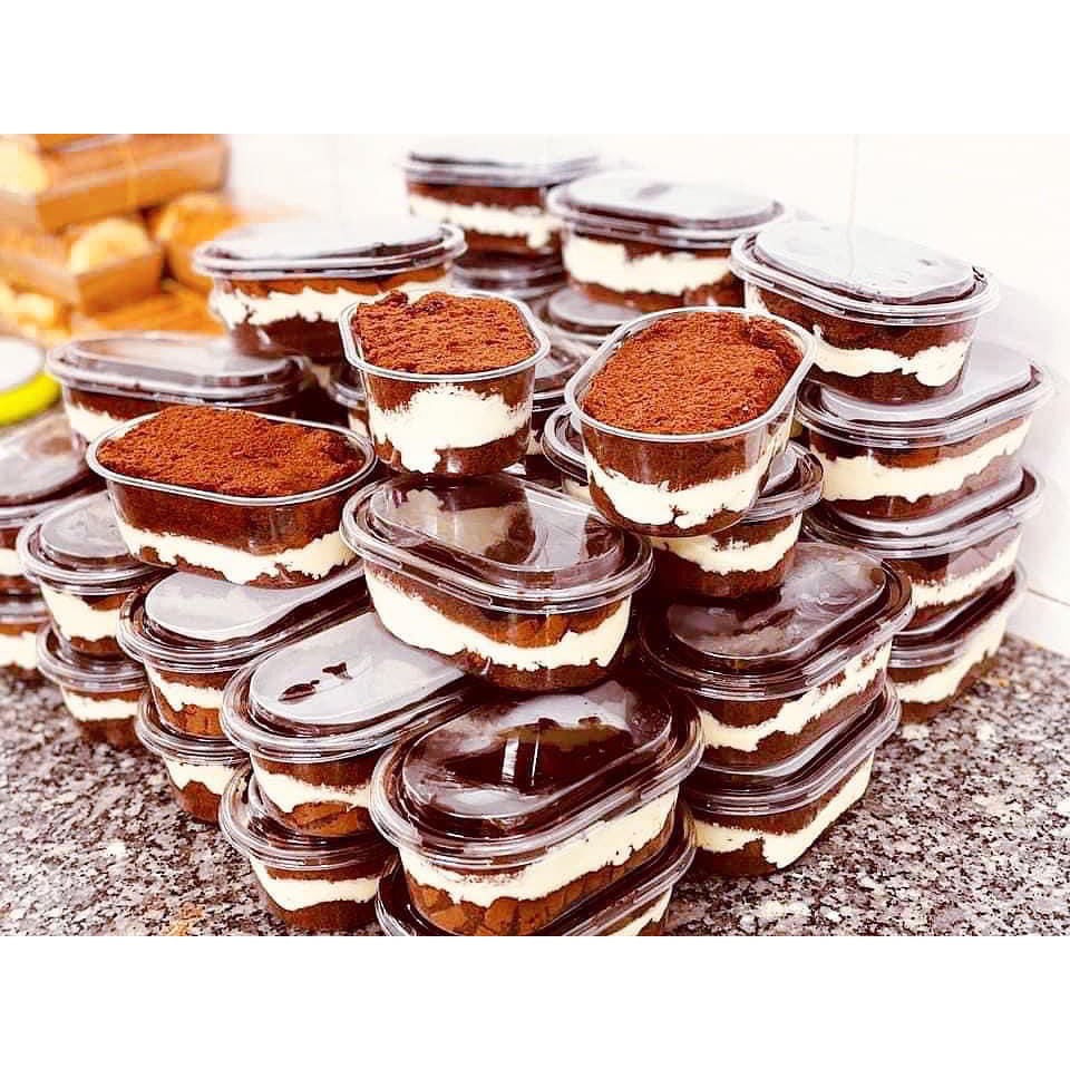 50 hộp nhựa đựng mousse , tiramisu (vuông, chữ nhật, oval)