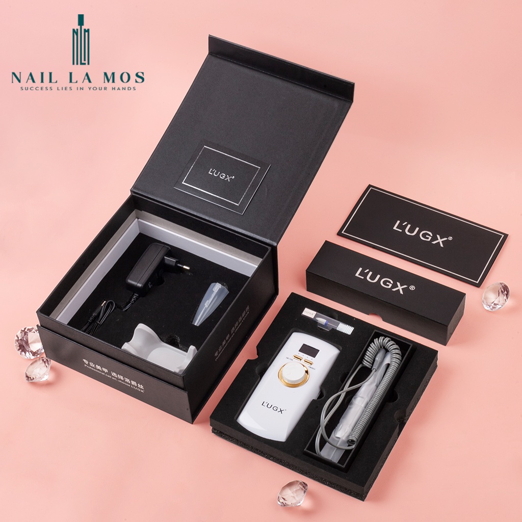 Máy mài móng tích điện L'UGX LG601 chính hãng - Máy mài cầm tay cao cấp cho thợ nail (tặng kèm đầu mài sứ cao cấp)