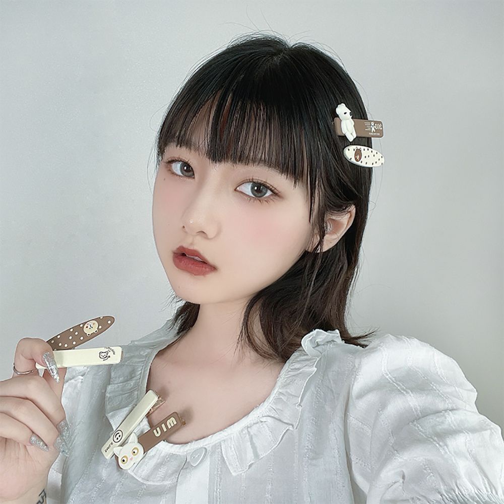 Kẹp tóc nhựa họa tiết dễ thương phong cách Hàn Quốc đơn giản thời trang dành cho nữ