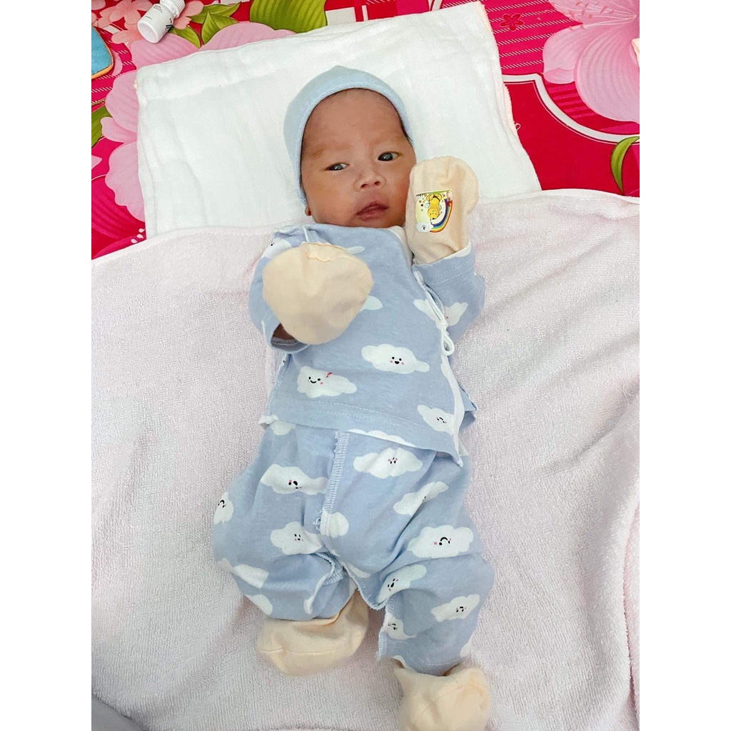 Bộ quần áo cho trẻ sinh non thiếu tháng ✨𝙎𝙞𝙯𝙚 𝙧𝙞𝙚̂𝙣𝙜✨Bộ dây buộc 100% cotton tự nhiên