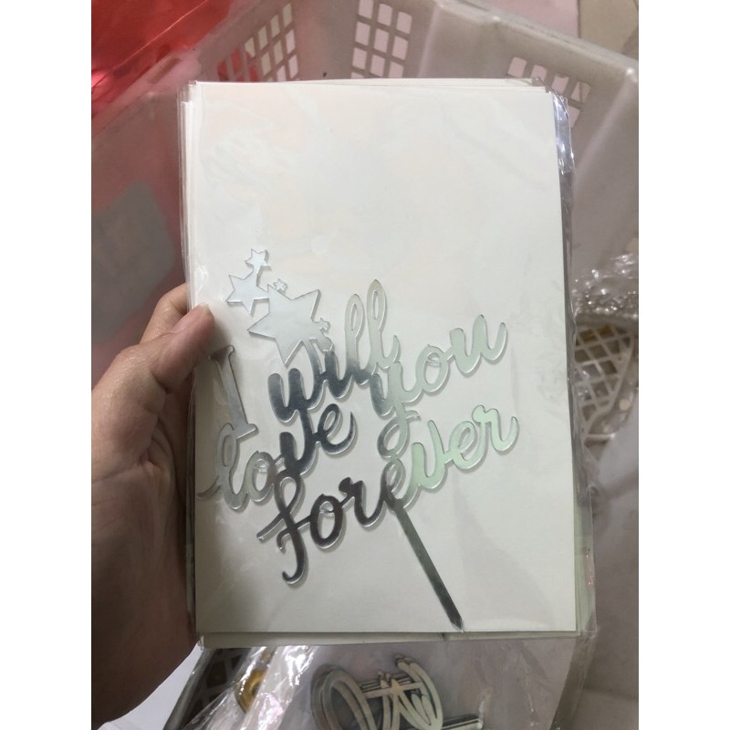 Topper chữ happy birthday bó hoa, bánh sinh nhật