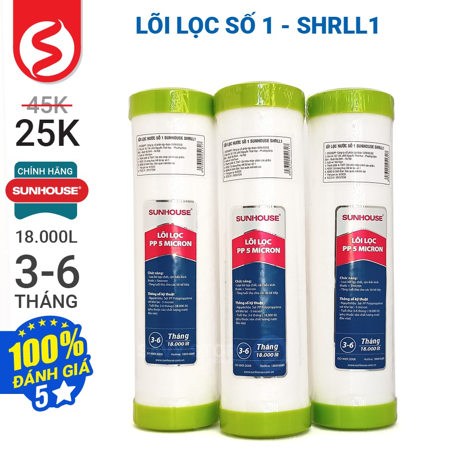 LÕI LỌC NƯỚC SỐ 1 SUNHOUSE SHRLL1 [CHÍNH HÃNG]