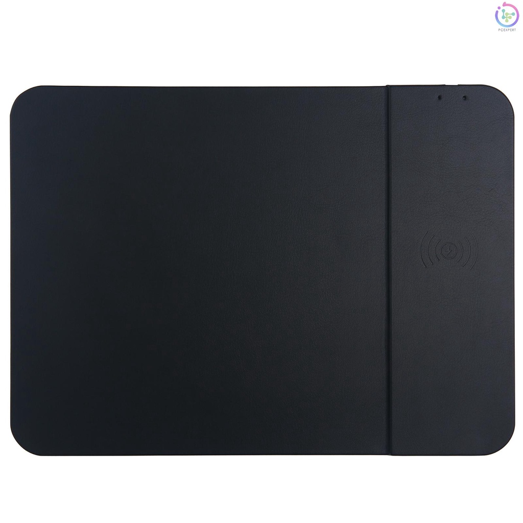 10W Wireless Charging Mouse Pad 2 in 1 Multifunctional Wireless Quick Charge Ultra-thin Non-slip Phone Charge Board Black