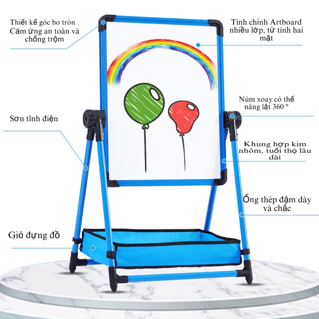 Bảng vẽ hai mặt đa năng giúp bé thông minh hơn trong giáo dục có từ tính, xóa dễ dàng, không bám bụi