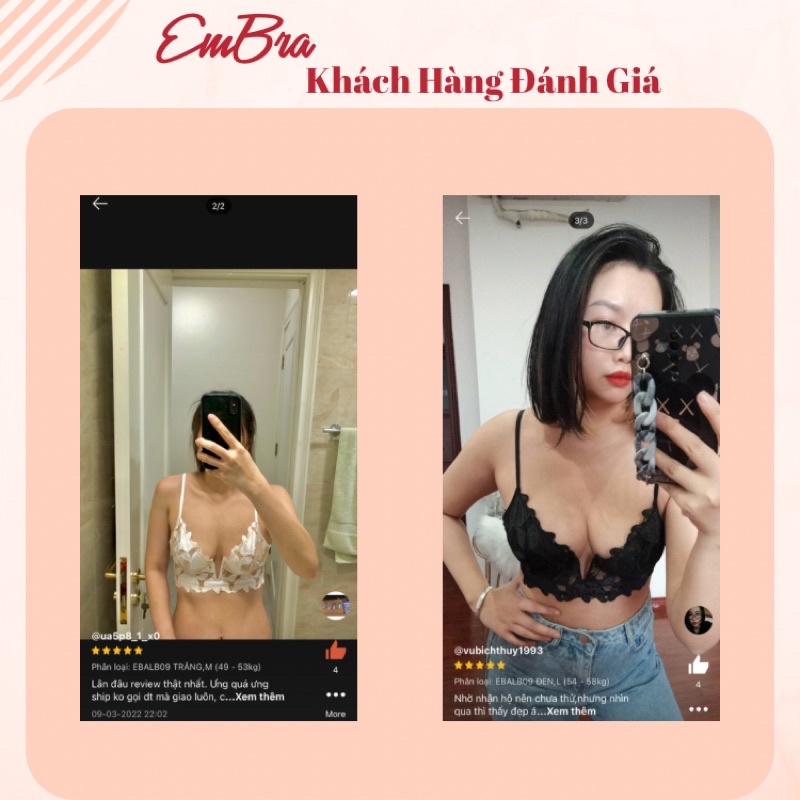 áo Bra gọng họa tiết hoa thêu new mã EBALB09