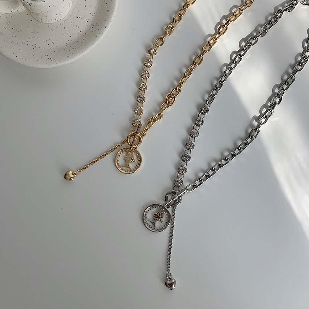 Vòng cổ Mặt Đồng Xu Phong Cách Hàn Quốc Cho Nữ