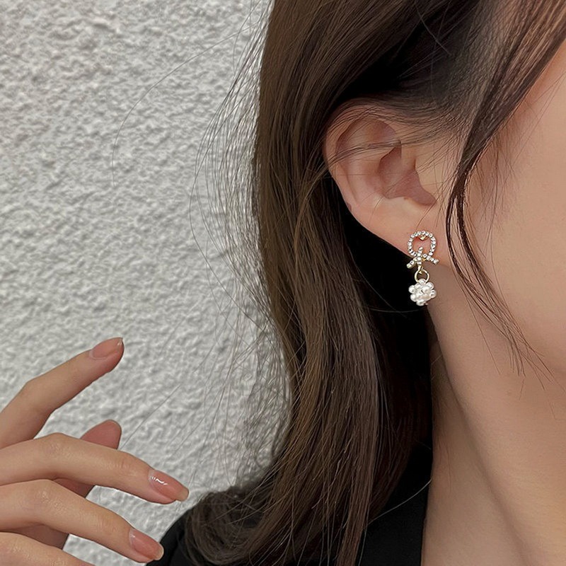 Bông Tai Mạ Bạc 925 Đính Ngọc Trai Nhân Tạo Thời Trang Hàn Quốc Cho Nữ