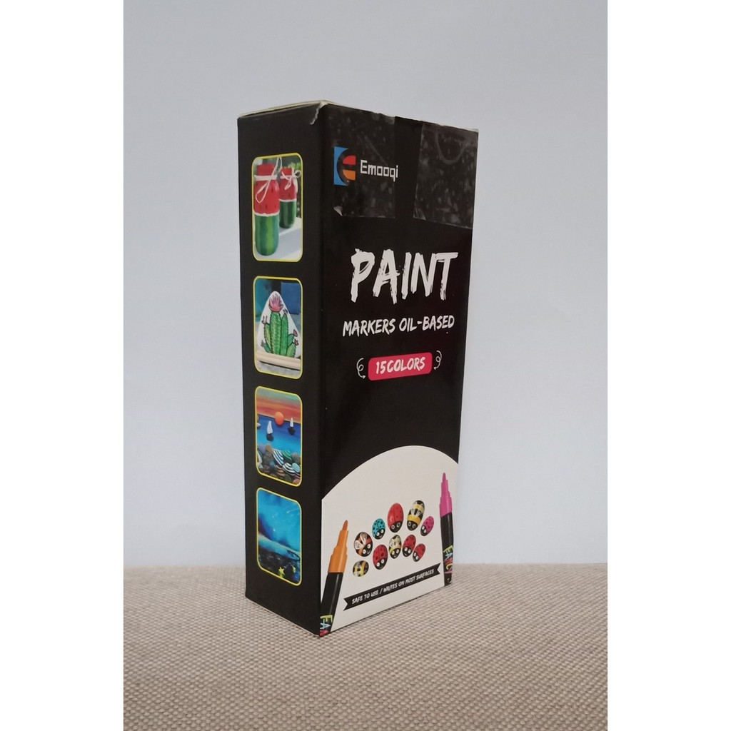 Hộp màu Emooqi PAINT Markers Oil-Based 15 màu