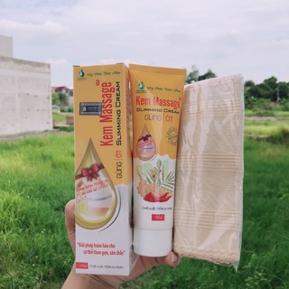 Kem tan mỡ gừng ớt Ngân Bình, kem massage tan mỡ gừng ớt tặng gen nịt bụng