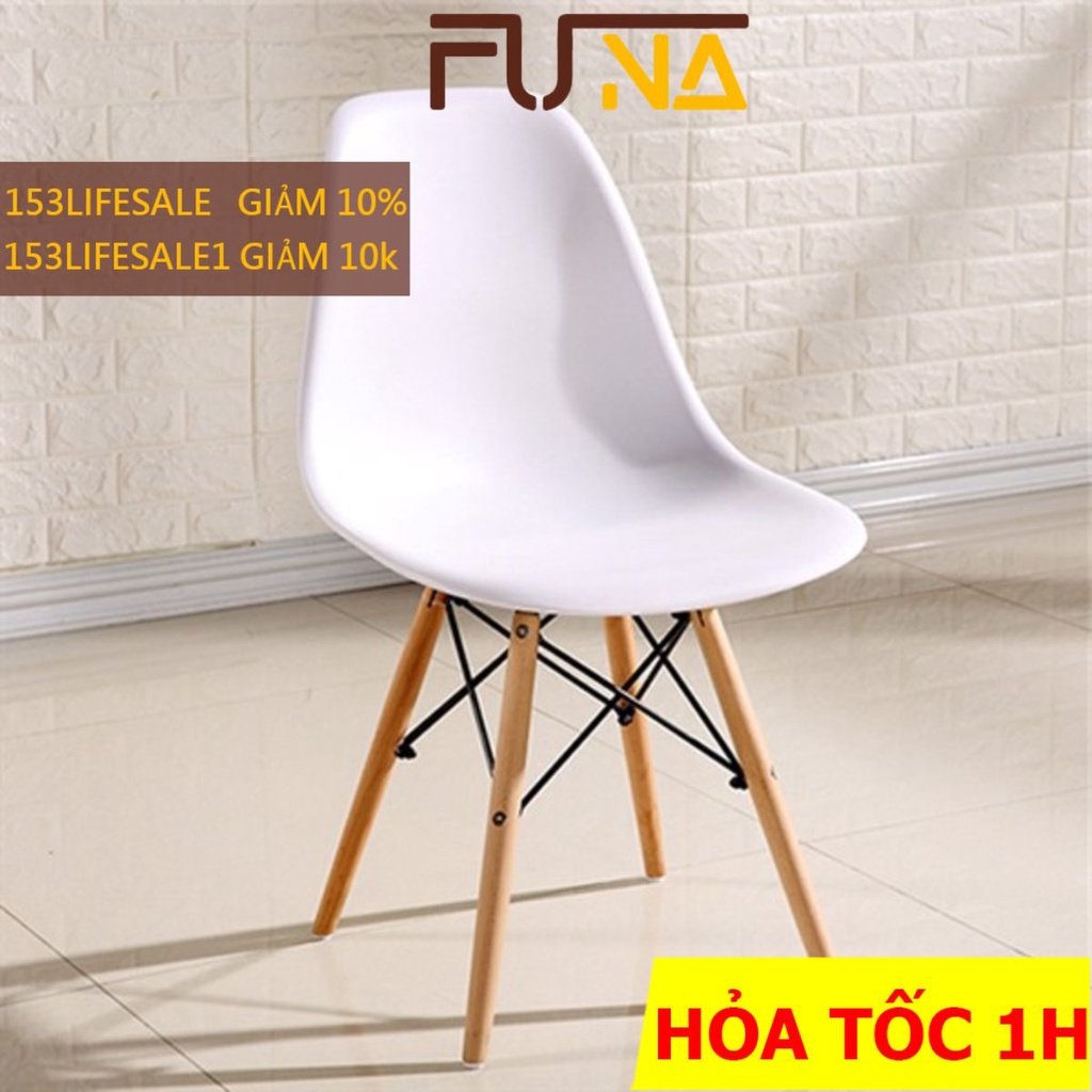 Ghế eames chân gỗ tự nhiên chắc chắn